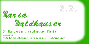 maria waldhauser business card